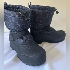 Northside Snow Kids Boots Insulated Waterproof Black/Blue size 6.